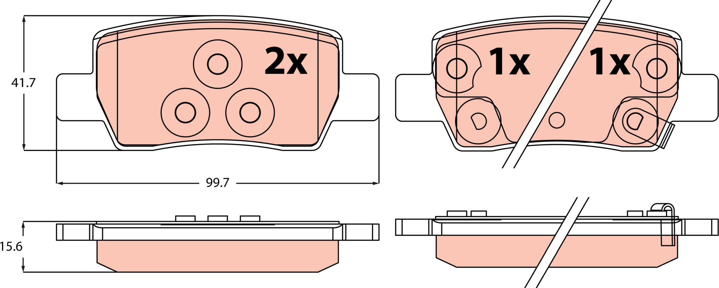 TRW Remblokkenset, schijfrem GDB2666