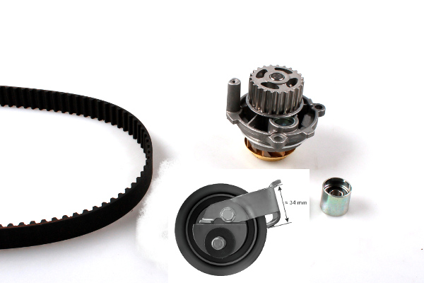 Hepu Distributieriem kit inclusief waterpomp PK05727