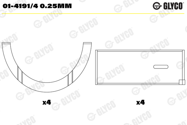 Glyco Drijfstanglager 01-4191/4 0.25mm