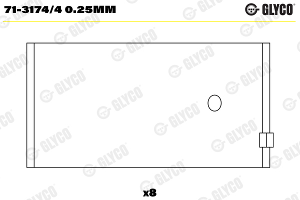 Glyco Drijfstanglager 71-3174/4 0.25mm