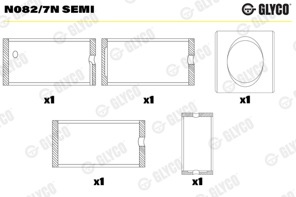 Glyco Nokkenaslager N082/7N SEMI
