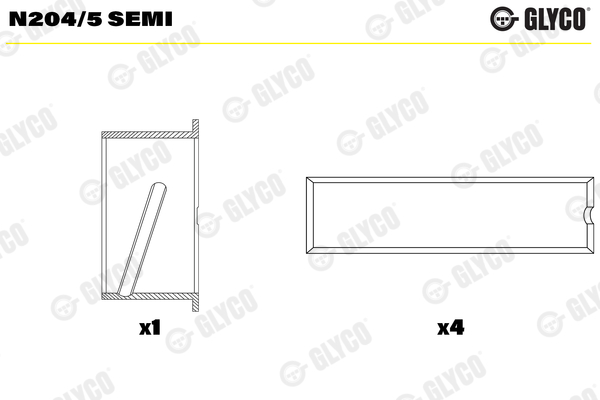 Glyco Nokkenaslager N204/5 SEMI
