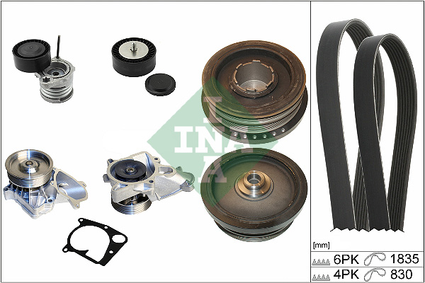 INA Poly V-riemen kit inclusief waterpomp 529 0021 30