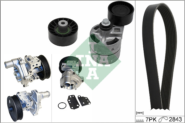 INA Poly V-riemen kit inclusief waterpomp 529 0364 30