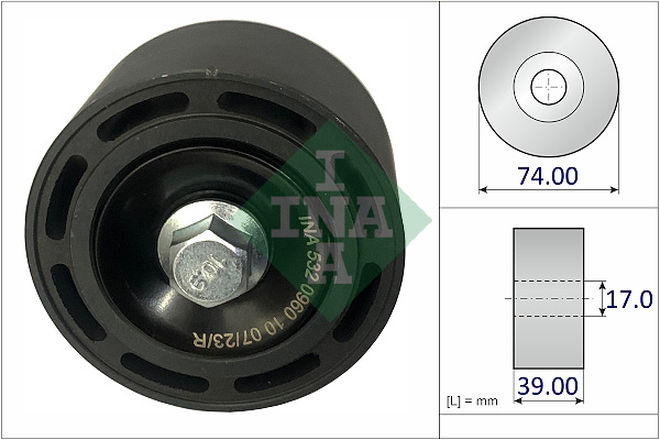 INA Geleide rol/omdraairol, Poly V-riem 532 0960 10