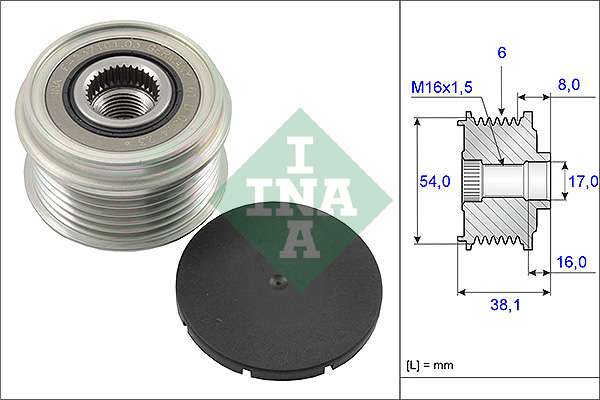 INA Vrijloop koppeling dynamo 535 0063 10