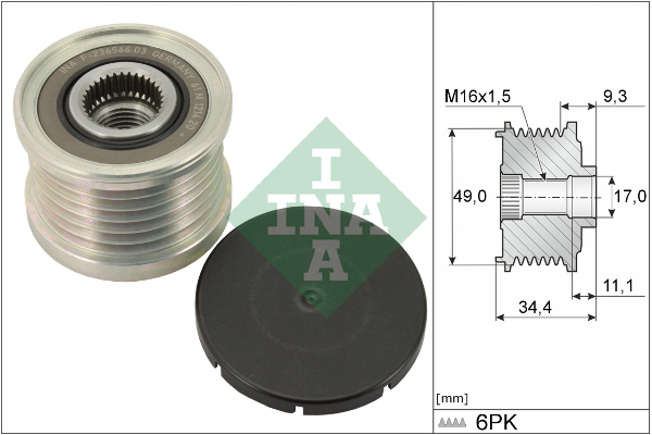 INA Vrijloop koppeling dynamo 535 0075 10