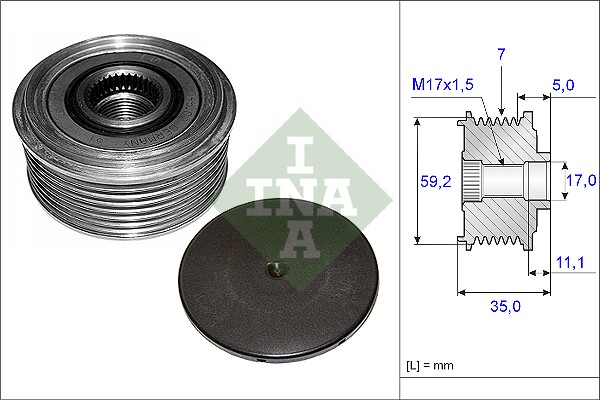 INA Vrijloop koppeling dynamo 535 0087 10