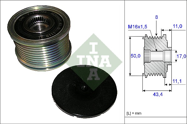 INA Vrijloop koppeling dynamo 535 0108 10