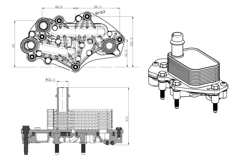 NRF Oliekoeler motorolie 31842