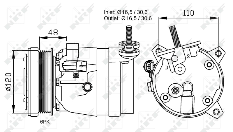 NRF Airco compressor 32678