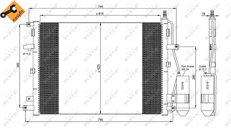 NRF Airco condensor 35876