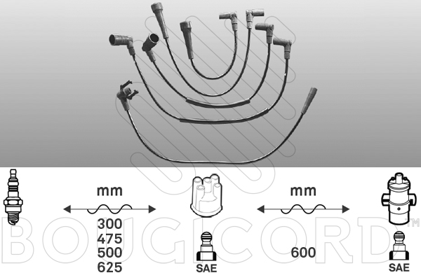 Bougicord Bougiekabelset 1416