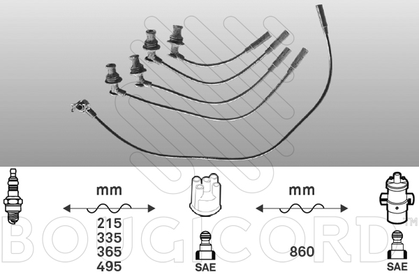 Bougicord Bougiekabelset 1420
