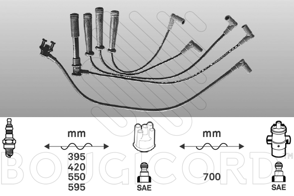 Bougicord Bougiekabelset 2496