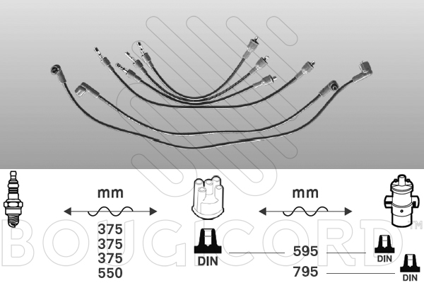 Bougicord Bougiekabelset 3339