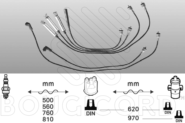 Bougicord Bougiekabelset 4123