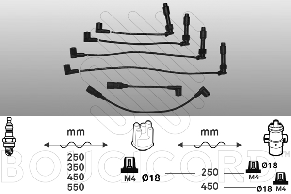 Bougicord Bougiekabelset 4156