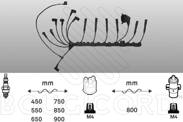 Bougicord Bougiekabelset 4171