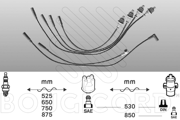 Bougicord Bougiekabelset 4304
