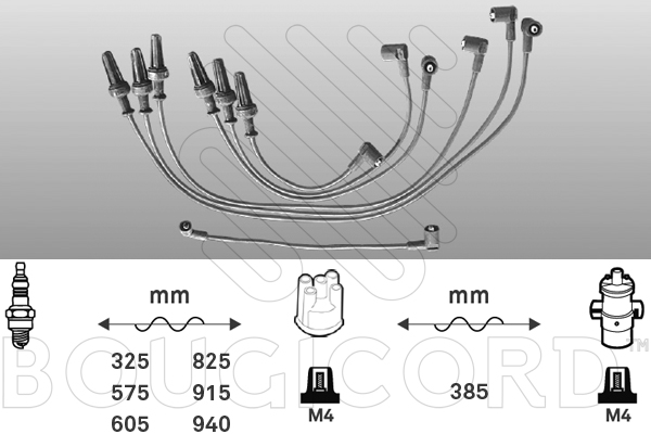 Bougicord Bougiekabelset 4319