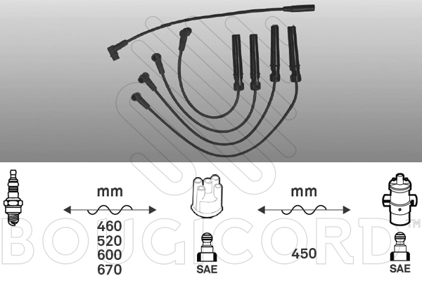 Bougicord Bougiekabelset 7165