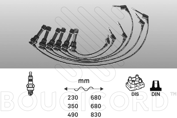 Bougicord Bougiekabelset 7170