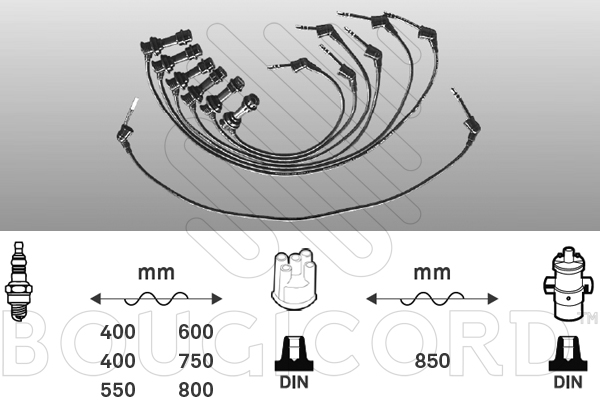 Bougicord Bougiekabelset 7181