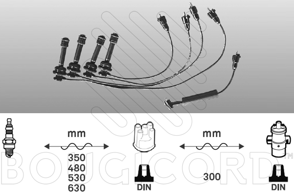 Bougicord Bougiekabelset 7194
