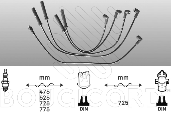 Bougicord Bougiekabelset 7221