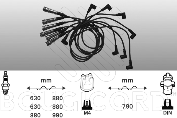 Bougicord Bougiekabelset 9542