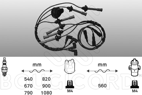 Bougicord Bougiekabelset 9700