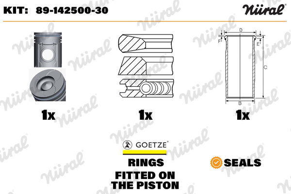 Nüral Cilinderbus/voering 89-142500-30