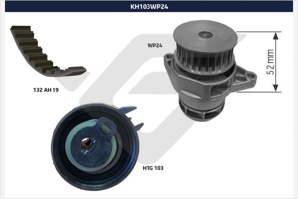 Hutchinson Distributieriem kit inclusief waterpomp KH 103WP24