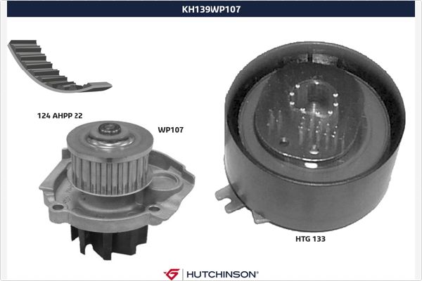Hutchinson Distributieriem kit inclusief waterpomp KH 139WP107