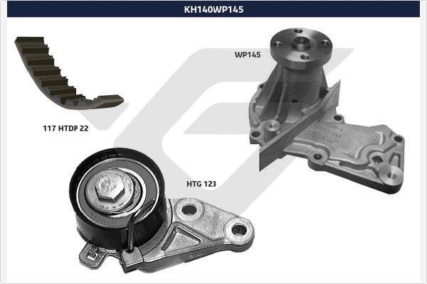 Hutchinson Distributieriem kit inclusief waterpomp KH 140WP145