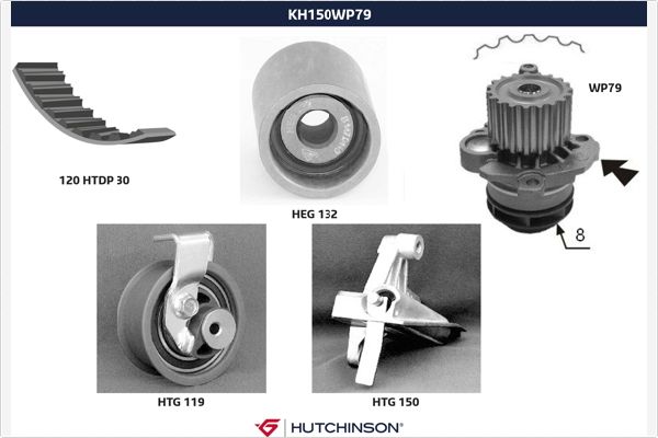 Hutchinson Distributieriem kit inclusief waterpomp KH 150WP79