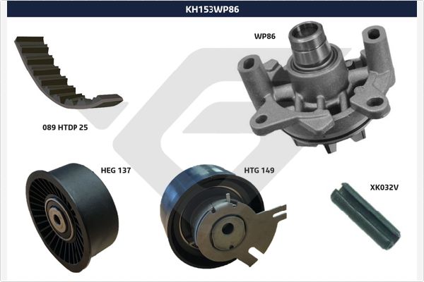 Hutchinson Distributieriem kit inclusief waterpomp KH 153WP86