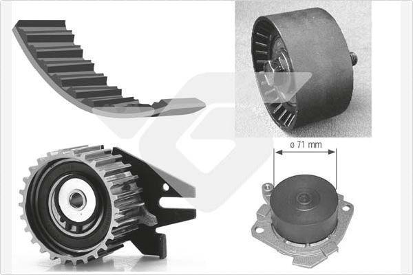 Hutchinson Distributieriem kit inclusief waterpomp KH 184WP25