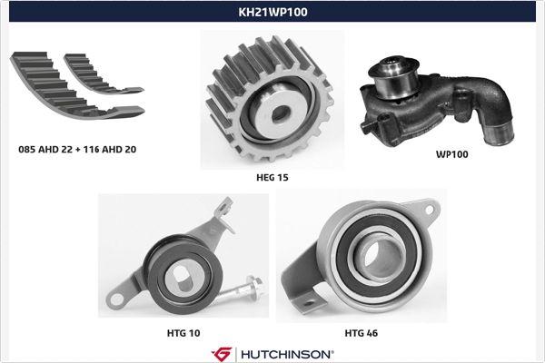 Hutchinson Distributieriem kit inclusief waterpomp KH 21WP100
