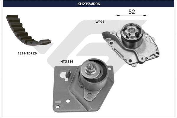 Hutchinson Distributieriem kit inclusief waterpomp KH 235WP96