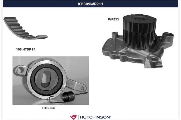Hutchinson Distributieriem kit inclusief waterpomp KH 309WP211