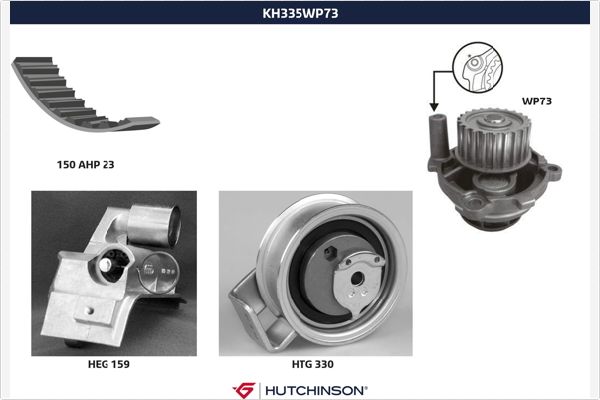 Hutchinson Distributieriem kit inclusief waterpomp KH 335WP73