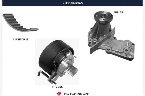 Hutchinson Distributieriem kit inclusief waterpomp KH 352WP145