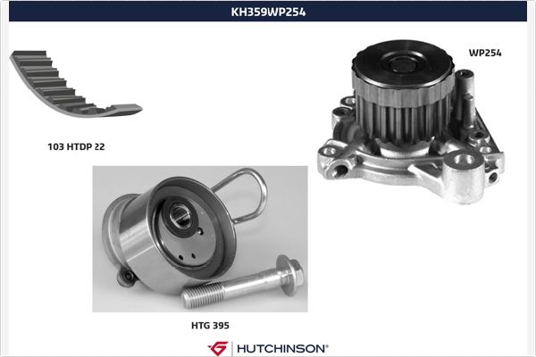 Hutchinson Distributieriem kit inclusief waterpomp KH 359WP254