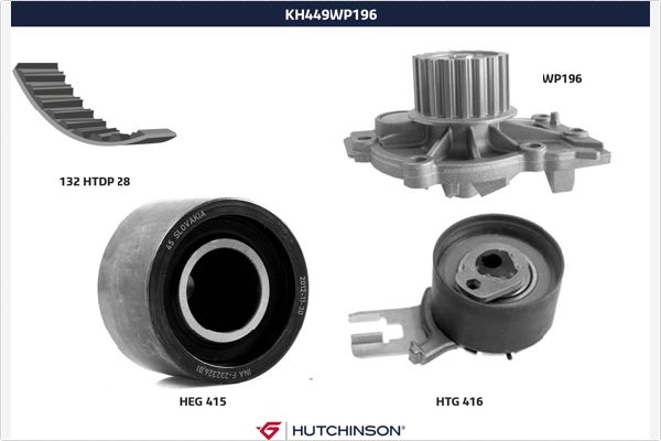 Hutchinson Distributieriem kit inclusief waterpomp KH 449WP196