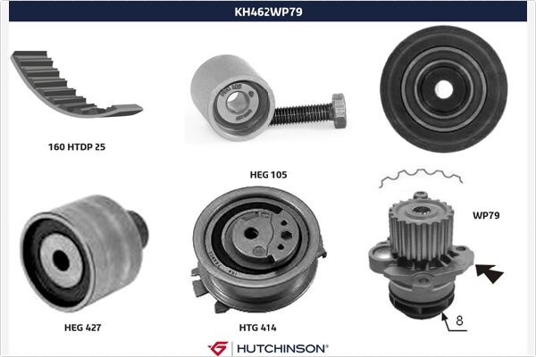Hutchinson Distributieriem kit inclusief waterpomp KH 462WP79