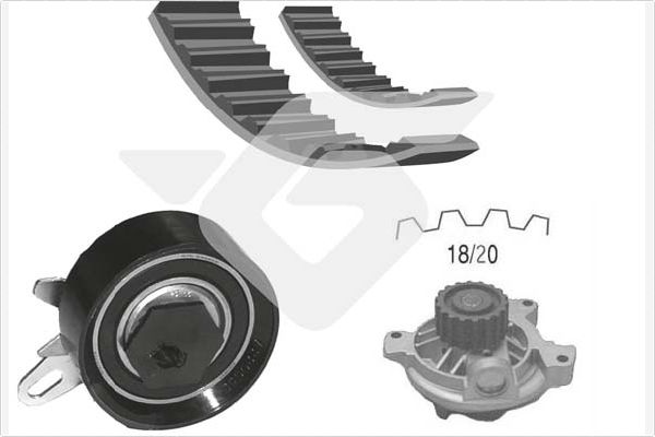 Hutchinson Distributieriem kit inclusief waterpomp KH 73WP61