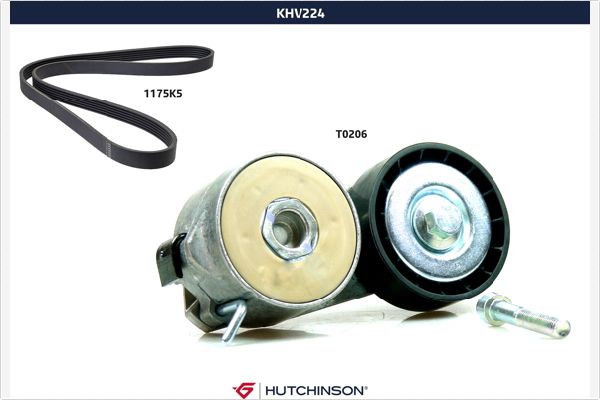 Hutchinson Poly V-riemen kit KHV 224