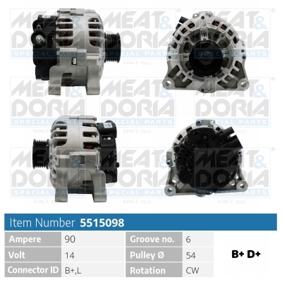 Meat Doria Alternator/Dynamo 5515098